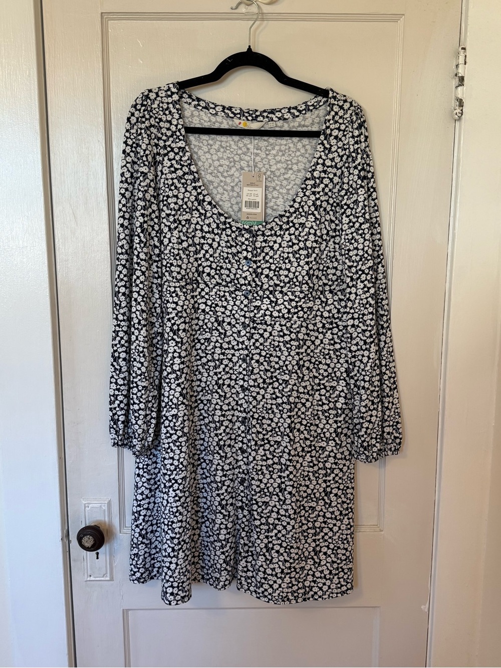 New with Tags Boden Black and White Floral Dress